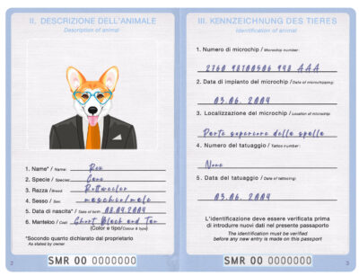 San Marino dog Fake PSD Passport | Instant Download