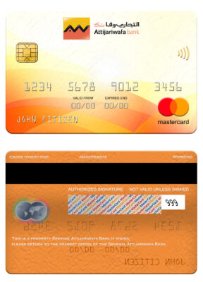 Fillable Senegal Attijariwafa Bank mastercard Templates | Layer-Based PSD