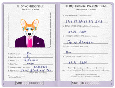 Serbia dog Fake PSD Passport | Instant Download