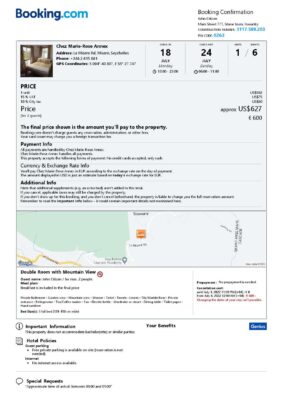 Customizable Seychelles Airbnb Reservation Template | Word & PDF Formats