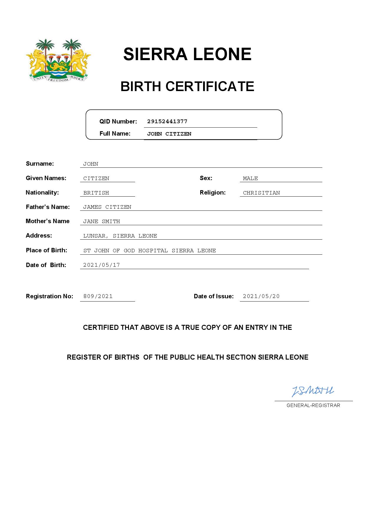 Authentic Sierra Birth Certificate Template | Customize and Download Online