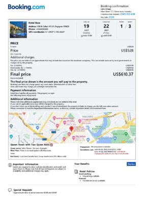Customizable Singapore Airbnb Reservation Template | Word & PDF Formats