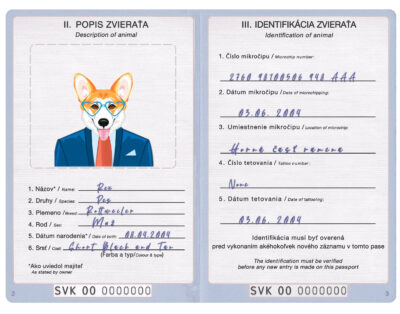 Slovakia dog Fake PSD Passport | Instant Download