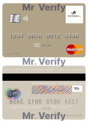 Editable Slovenia Factor Banka mastercard Templates in PSD Format