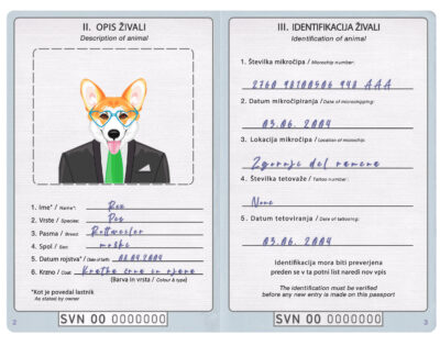 Slovenia dog Fake PSD Passport | Instant Download