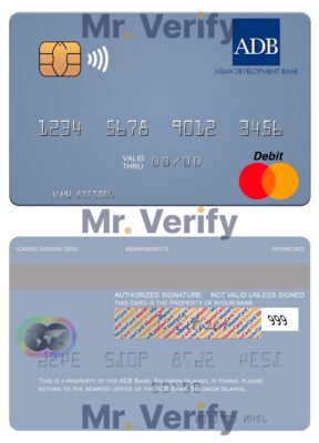 Fillable Solomon Islands ADB Bank mastercard credit card Templates | Layer-Based PSD