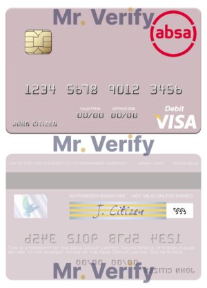 Africa Editable Docs 5 Fillable South Africa Absa Group Limited visa debit credit card Templates | Layer-Based PSD
