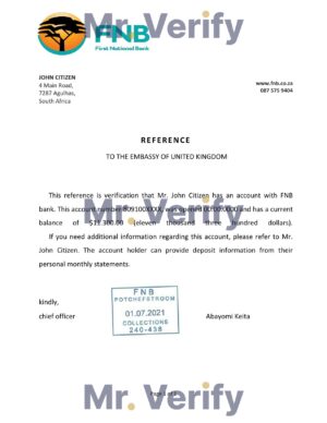 Africa Editable Docs 12 Download South Africa FNB Bank Reference Letter Templates | Editable Word