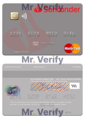 Fillable Spain Banco Santander mastercard Templates | Layer-Based PSD