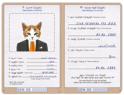 Sudan cat Fake PSD Passport | Instant Download