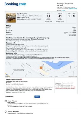 Customizable Sweden Airbnb Reservation Template | Word & PDF Formats