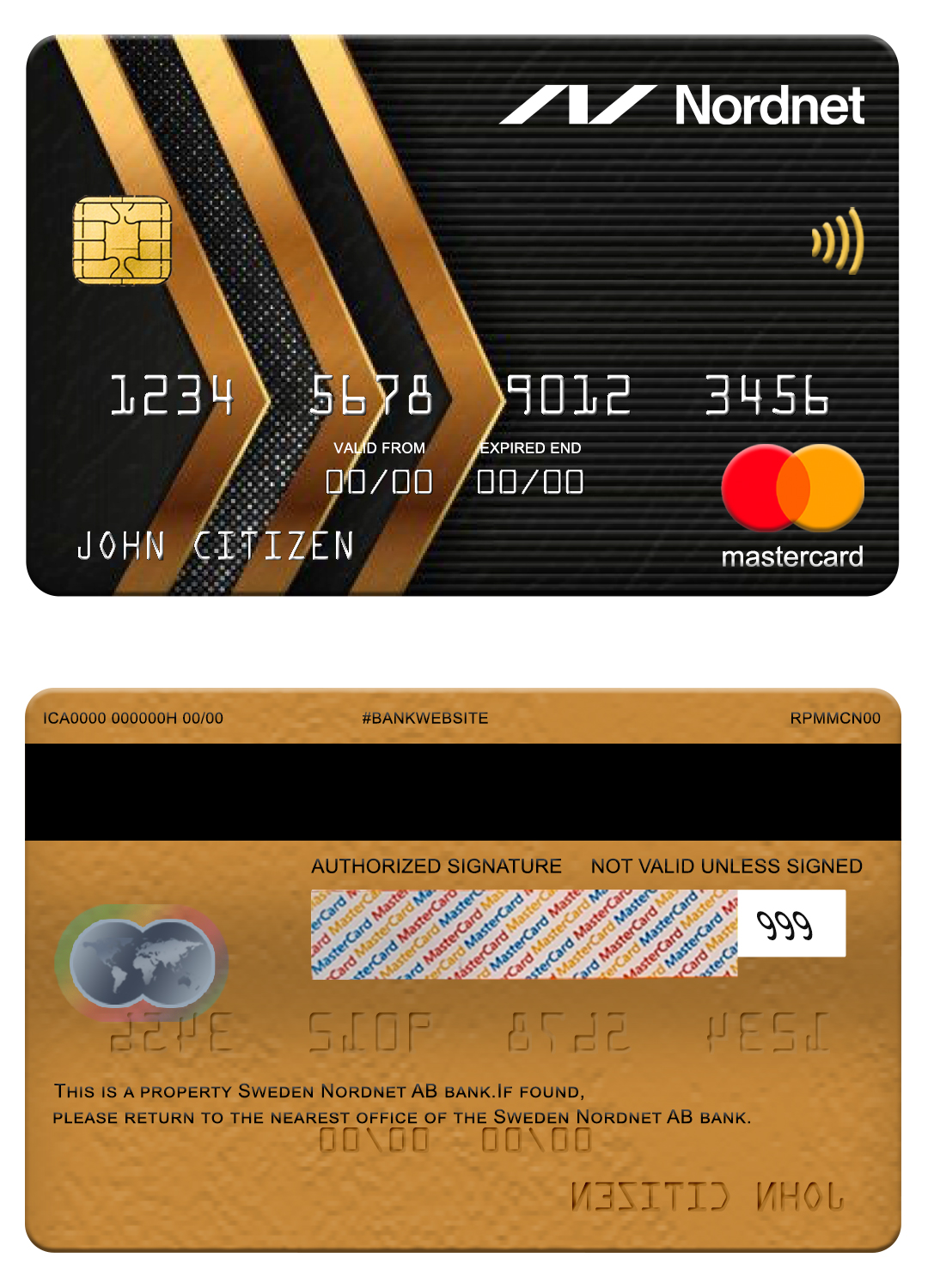 Fillable Sweden Nordnet AB bank mastercard Templates | Layer-Based PSD