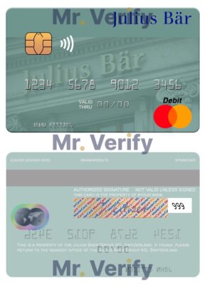 Fillable Switzerland Julius Baer Group AG mastercard Templates | Layer-Based PSD