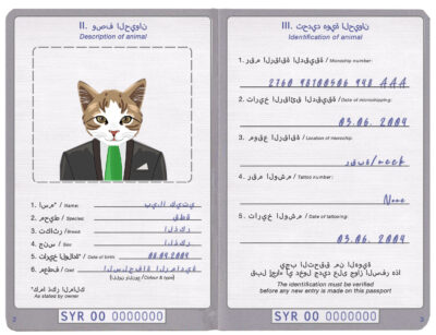 Syria cat Fake PSD Passport | Instant Download