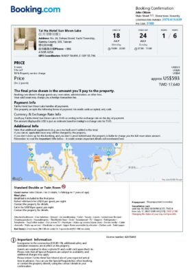 Customizable Taiwan Airbnb Reservation Template | Word & PDF Formats