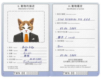 Taiwan cat Fake PSD Passport | Instant Download