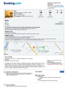 Customizable Tajikistan Airbnb Reservation Template | Word & PDF Formats