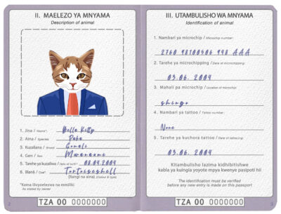 Tanzania cat Fake PSD Passport | Instant Download