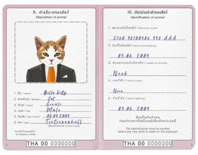 Thailand cat Fake PSD Passport | Instant Download