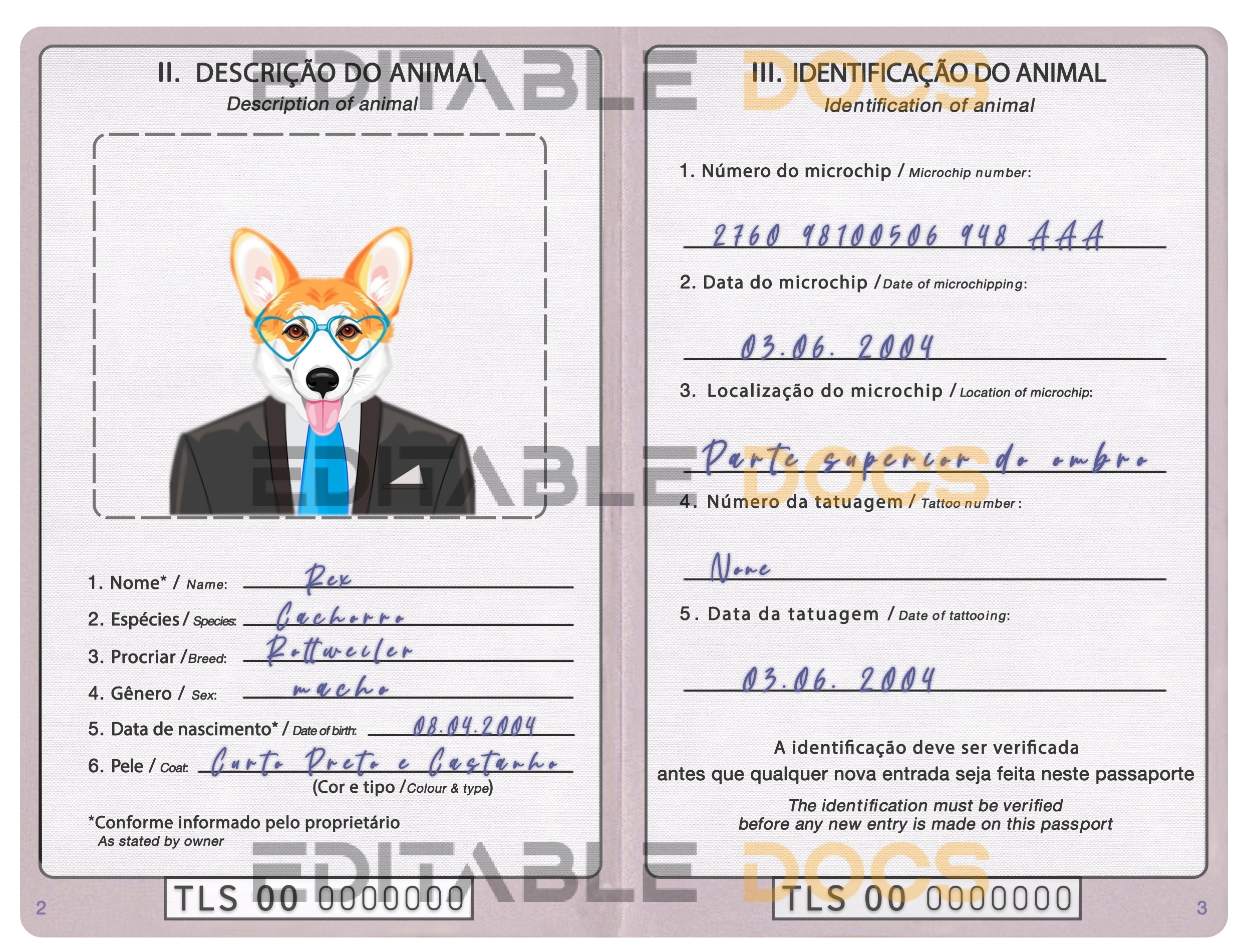 Timor-Leste dog Fake PSD Passport | Instant Download