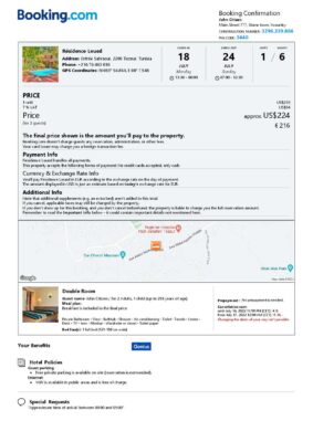 Customizable Tunisia Airbnb Reservation Template | Word & PDF Formats