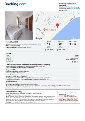 Customizable Turkey Airbnb Reservation Template | Word & PDF Formats