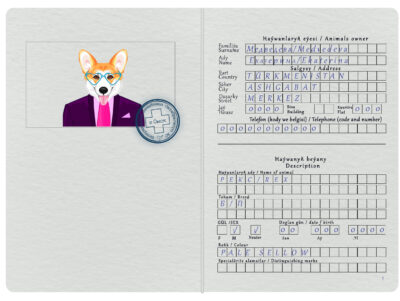 Turkmenistan dog Fake PSD Passport | Instant Download