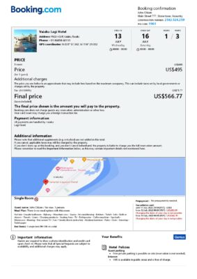 Customizable Tuvalu Airbnb Reservation Template | Word & PDF Formats