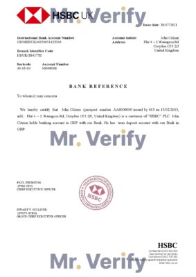 Download United Kingdom HSBC Bank Reference Letter Templates | Editable Word