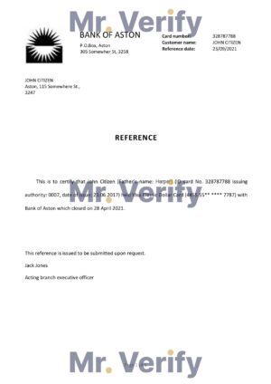 England Editable Templates 7 Download United Kingdom Bank of Aston Bank Reference Letter Templates | Editable Word