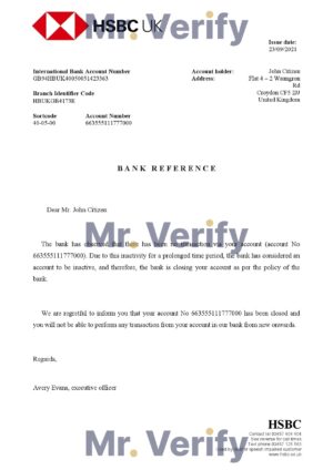 England Editable Templates 4 Download United Kingdom HSBC Bank Reference Letter Templates | Editable Word