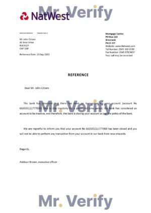 England Editable Templates 14 Download United Kingdom Natwest Bank Reference Letter Templates | Editable Word