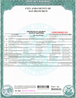 USA Editable Templates 13 Authentic USA California Birth Certificate Template | Customize and Download Online