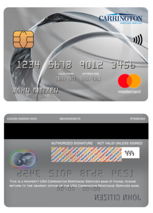 USA Editable Templates 10 Editable USA Carrington Mortgage Services bank mastercard Templates