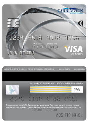 USA Editable Templates 2 Fillable USA Carrington Mortgage Services bank visa classic card Templates
