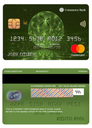 USA Editable Templates 13 Fillable USA Commerce bank mastercard Templates