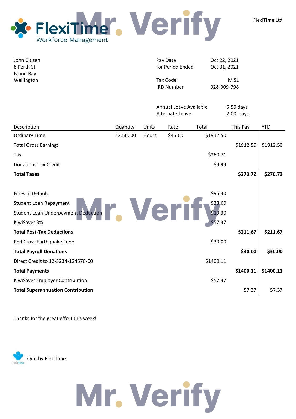 High-Quality USA FlexiTime workforce management & amp payroll solutions Invoice Template PDF | Fully Editable