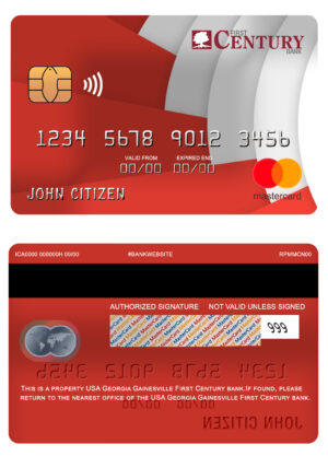 USA Editable Templates 4 Editable USA Georgia Gainesville First century bank mastercard Templates