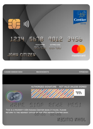 India Editable Docs 5 Editable USA Indiana Centier bank mastercard Templates