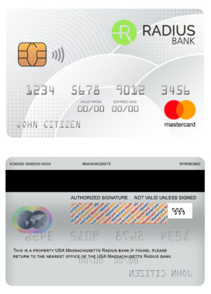 USA Editable Templates 10 Fillable USA Massachusetts Radius bank mastercard Templates