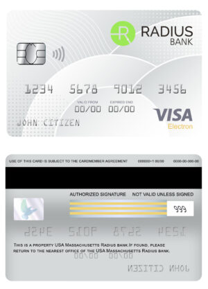 USA Editable Templates 11 Editable USA Massachusetts Radius bank visa electron card Templates