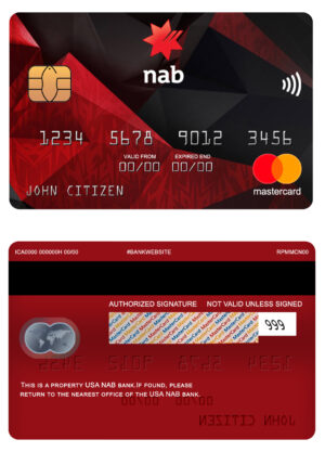 USA Editable Templates 6 Fillable USA NAB bank mastercard Templates