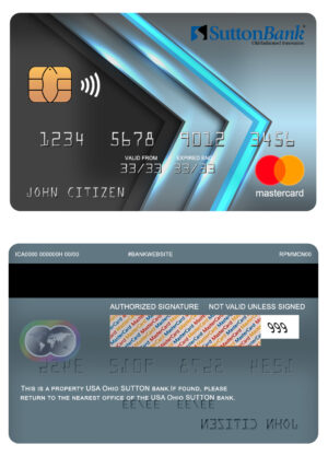 USA Editable Templates 16 Editable USA Ohio SUTTON bank mastercard Templates