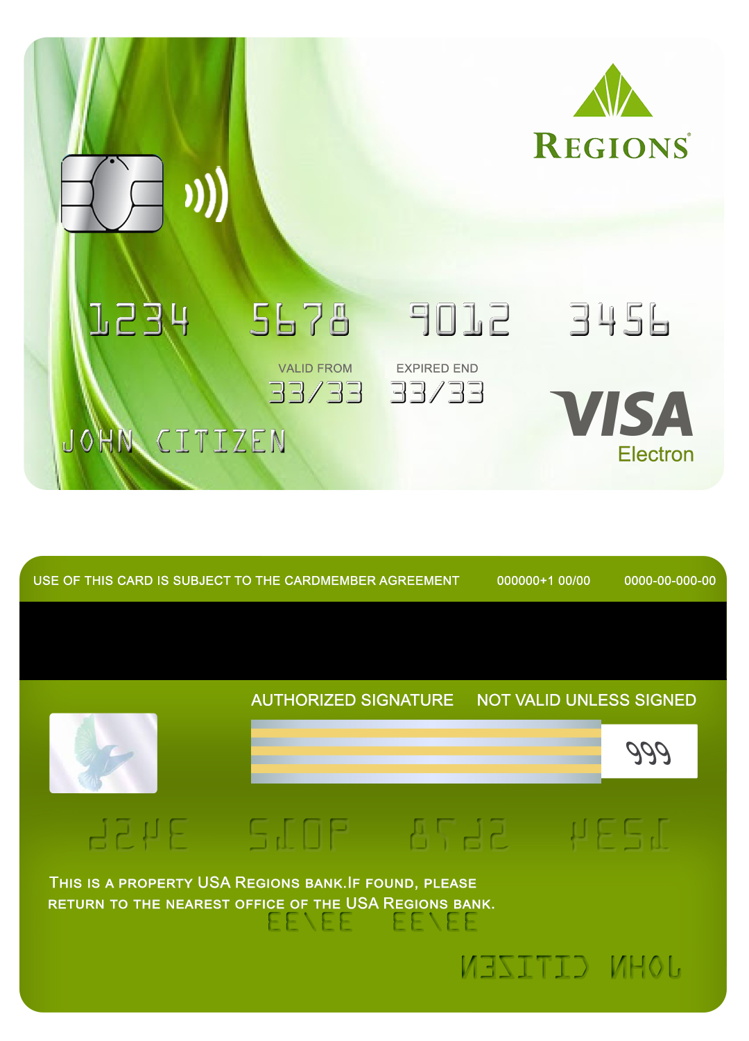Fillable USA Regions bank visa electron card Templates | Layer-Based PSD