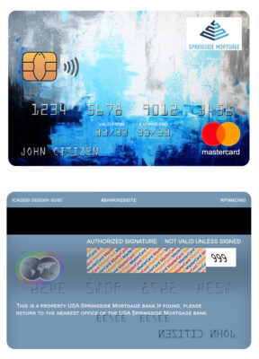 Fillable USA Springside Mortgage bank mastercard Templates