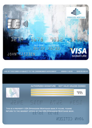 USA Editable Templates 11 Editable USA Springside Mortgage bank visa signature card Templates