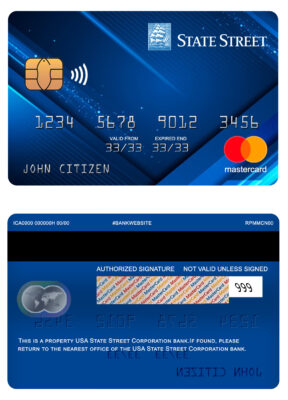 Fillable USA State Street Corporation bank mastercard Templates
