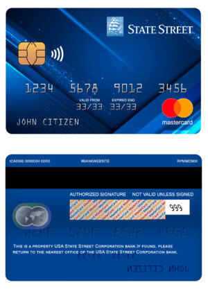 USA Editable Templates 8 Fillable USA State Street Corporation bank mastercard Templates