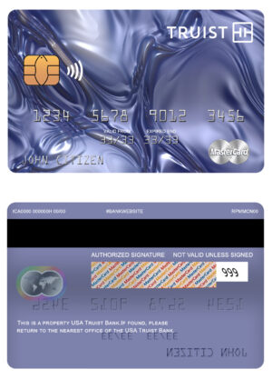 USA Editable Templates 9 Editable USA Truist Bank mastercard Templates