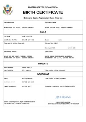 USA Editable Templates 7 USA birth certificate Word and PDF template, completely editable